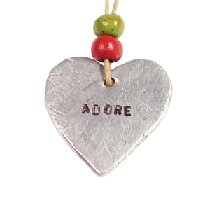 Aluminum "Adore" Heart , Vineworks - Vineworks Fair Trade