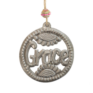Round Word Ornament | Grace , Vineworks - Vineworks Fair Trade