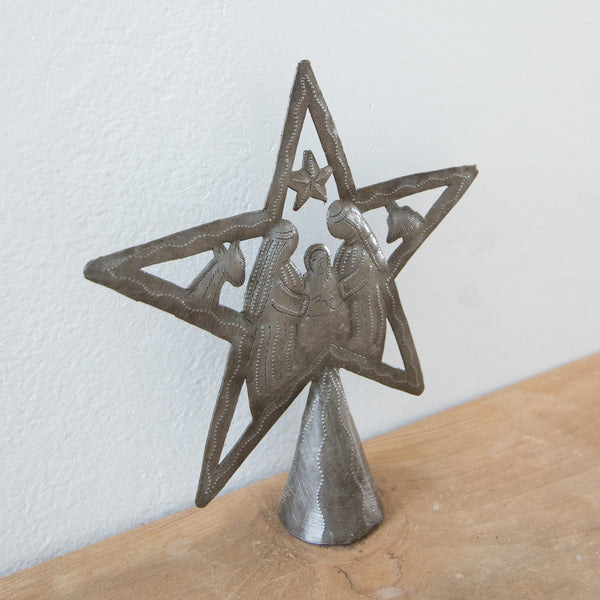 Handmade Nativity Star Tree Topper – 9” Metal Christmas Tree Topper wi ...