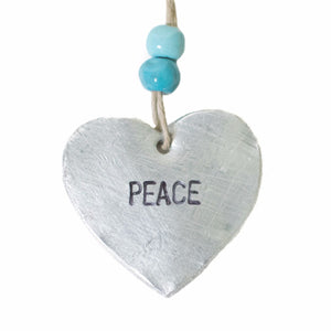 Aluminum "Peace" Heart , Vineworks - Vineworks Fair Trade